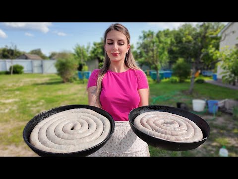 Cooking Homemade Kielbasa Sausage | Simple Life in the Village