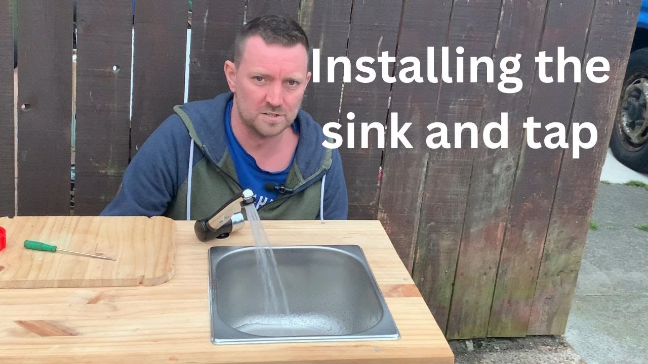 Installing the campervan sink and tap. DIY Van Kitchen Build Part 2