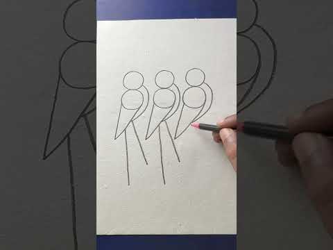 Simple bird drawing with 888 step by step