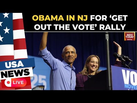 Former US Prez Barack Obama at Newark Rally for Mikie Sherrill | Get Out The Vote | US Polls | LIVE