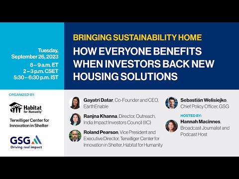 Bringing sustainability home: How everyone benefits when investors
back new housing solutions