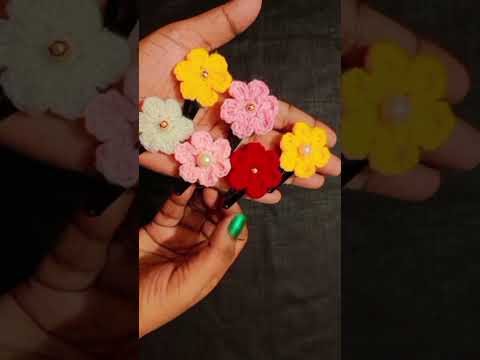 flower clip #navratri #giftidea #gift #flower #clip #crochet #fypシ゚viral #diy #idea #handmade