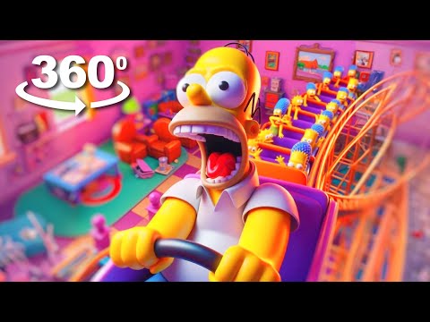 Experience THE Simpsons 360 Degree Roller Coaster Ride!