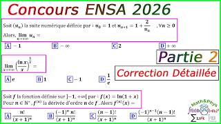 Correction Concours ENSA 2026 - Méthodes et astuces - [Partie 2]