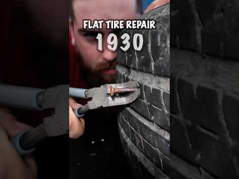 What year are you in? The evolution of fixing a flat tire! #car #Carlovers