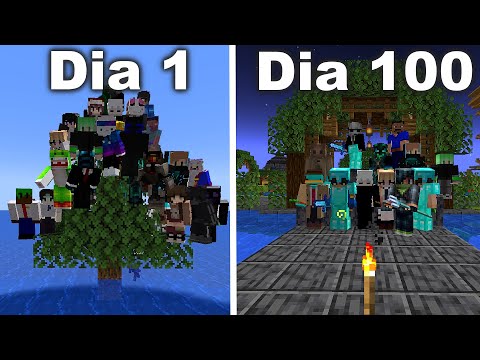 Esto hacen mis subs en 100 Dias en Medio del Oceano en Minecraft