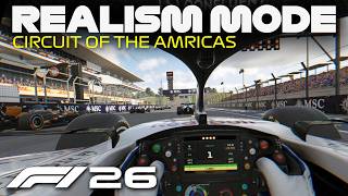 F1 26 Realism Mode - Liam Lawson at Circuit of the Americas [100% Race + Cockpit view + No HUD]