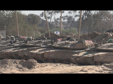 Images of Israeli tanks on border with Gaza Strip | AFP