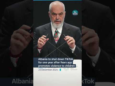 Albania to shut down TikTok for one year after fears app promotes violence to children #news