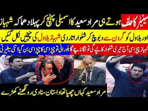 سینیٹر کاحلف ہوتے ہی مراد سعید کا اسمبلی پہنچ کر پہلا دھما کہ شہبازاور بلاول کو گردن سے دبوچ کر …