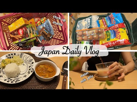 buy snacks, melon milk jelly, butter chicken curry | housewife's daily in japan