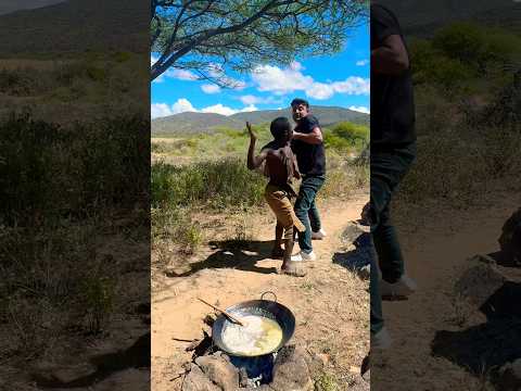 Hadzabe hunter again angry 😡 on me for cooking #hadzabetribe #wildlife #africa #angry #cooking