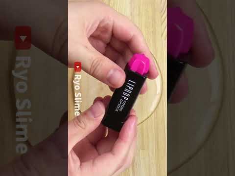 【#1】Slime Coloring with Makeup! Mixing Lipstick into Clear Slime! #shorts