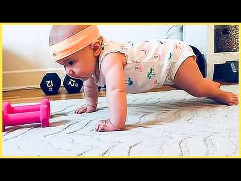 Funny Moments Of Baby Doing Exercise And Work Out || 5-Minute Fails