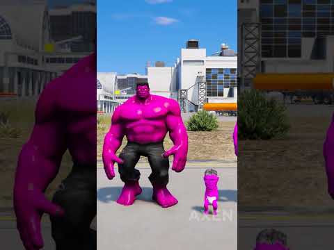 RANDOM BABY HULK VS PINK HULK BABY BATTLE #gta5 #hulk
