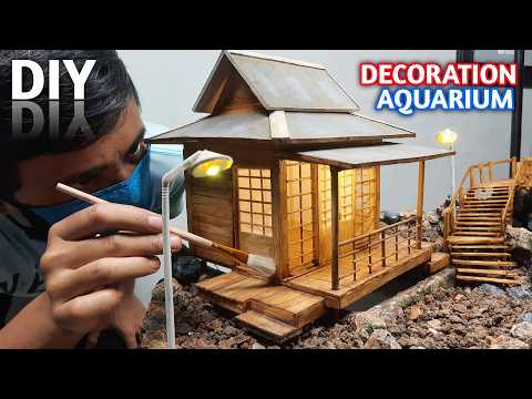 Making a Japanese Tiny House on a Cliff Aquarium Diorama (DIY)