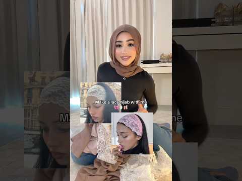 Make a lace hijab with me 🤍 #hijab #diy #viral #muslim