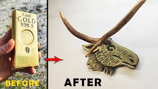 Gold Melting - Casting Moose Head  ASMR Video