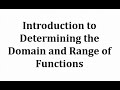 Understanding Domain and Range
