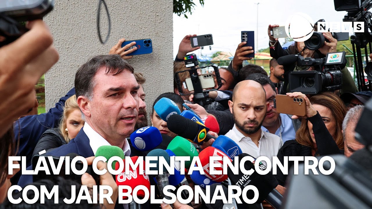 Após visita a Jair Bolsonaro Flávio comenta encontro com o expresidente TV Online Após visita a Jair Bolsonaro Flávio comenta encontro com o ex presidente