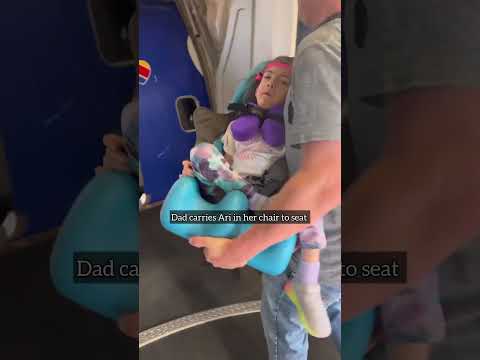 How does Ari fly if she can’t sit? - just like this! #cerebralpalsy