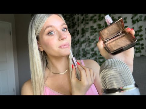 ASMR| Doing My Makeup (Whispering, Tapping, Makeup Sounds, Mouth Sounds)