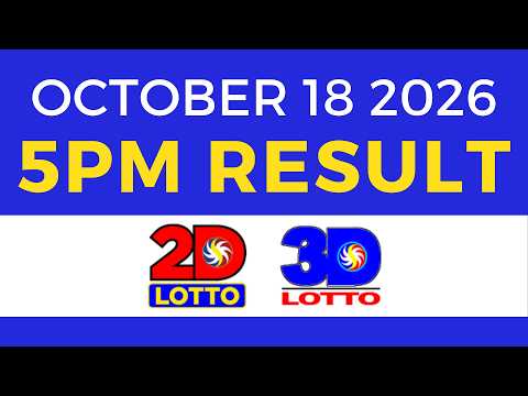 Lotto Result October 18 2026 5PM | Swertres EZ2 PCSO