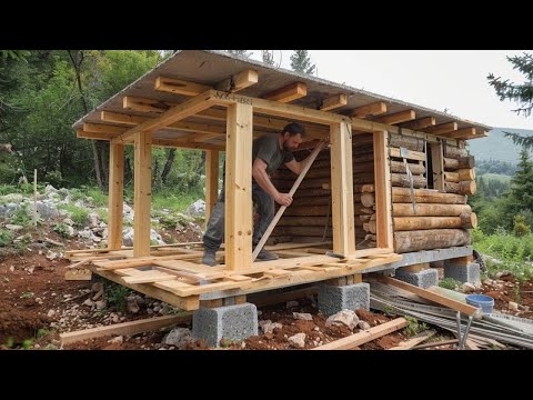 100 Days Building a WOOD CABIN on a VOLCANIC Island | START TO FINISH by ‪@WildGnomos‬