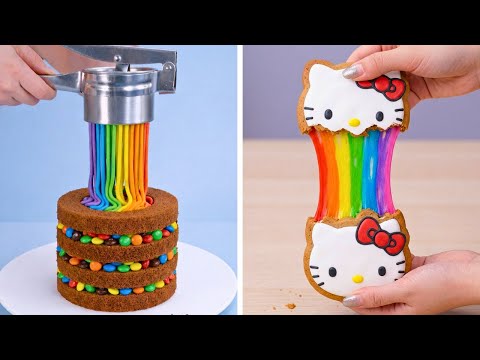🌈 색깔 폭풍! 초콜릿 무지개 케이크 만들기 🎉