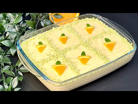 se Hai 1 Arancia 🍊 e latte? fai questo dolce incredibilmente buono! senza Forno e Gelatina! 🤩