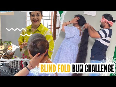 Blind Fold Bun Challenge | Couple Challenge | Pahadi Rapunzel