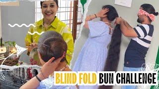 Blind Fold Bun Challenge | Couple Challenge | Pahadi Rapunzel