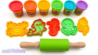Learning Colors and Creating Sea Animals with Play Doh Cutters | Preschool Toddler Learning Video
