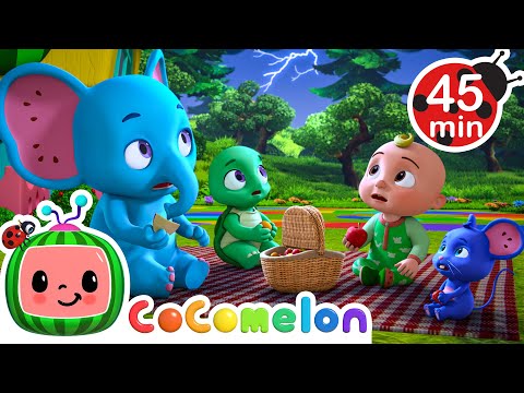 Thunder, Wind & Snow – JJ Helps Them All! 🌧️ | NEW ⛈️ Cocomelon Animal Time - Nursery Rhymes