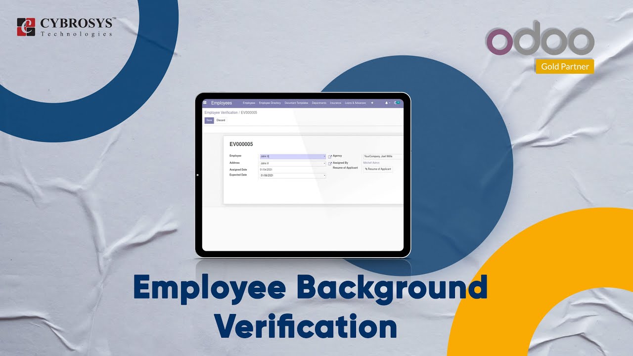 Open HRMS Employee Background Verification | Odoo Apps | 15.01.2021

A well functioning human resource department will have a number of processes. Employee Background Verification instantly ...