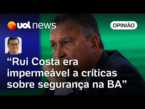 Postura 'impermeável' de Rui Costa se reflete nos dados de violência da Bahia, diz Tales