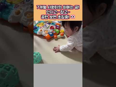7개월된 <strong>서원이</strong>, 좋아하는 공을.툭 던지고, 또 잡으러 가고! 공만 보면 집중