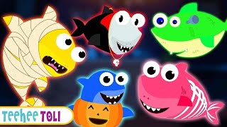 Five Scary Baby Sharks | Spooky Scary Skeleton Songs | Nursery Rhymes Street