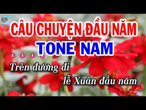 Karaoke Câu Chuyện Đầu Năm Tone Nam ( Am ) Nhạc Xuân Mới | Karaoke Tuấn Kiệt