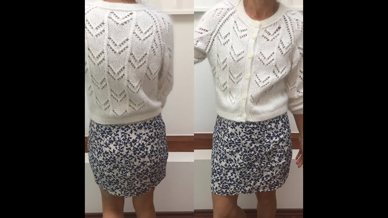 Белая ажурная ( французская)кофточка. Pointelle cardigan