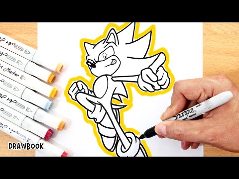 How to Draw and Color SUPER SONIC | Epic Marker Art with Electric Aura