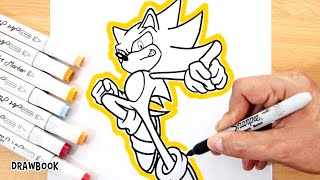 How to Draw and Color SUPER SONIC | Epic Marker Art with Electric Aura
