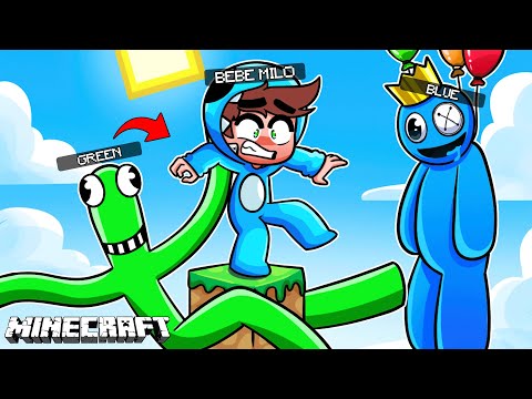 COMO SOBREVIVIR en UN BLOQUE con los RAINBOW FRIENDS en MINECRAFT 🤣