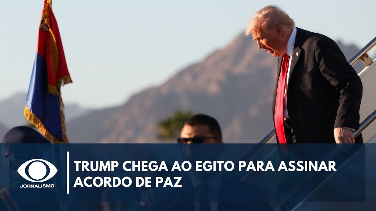 Trump chega ao Egito para assinar acordo de paz