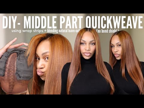 MOST PROTECTIVE WAY I DO MY QUICKWEAVES! No Messy Bond Glue + Blending Natural Leavout | CurlsQueen