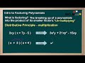 Factoring and Distributing Polynomials
