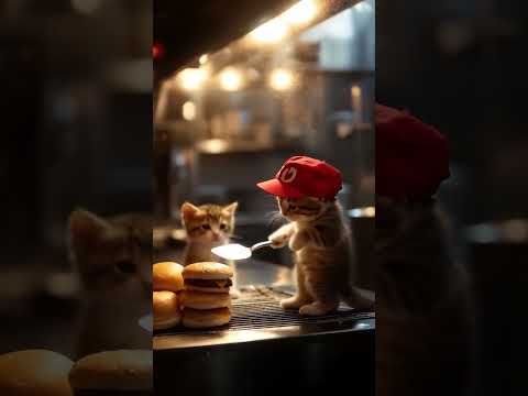 Yum yum! #cat #mcdonalds #funny #ai #kitten #shorts