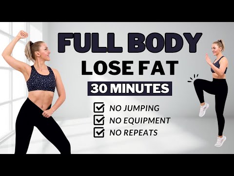 🔥30 Min Full Body Fat Burn HIIT (NO JUMPING)🔥Ab, Core, Arm, Back, Leg, Thigh & Cardio🔥ALL STANDING🔥