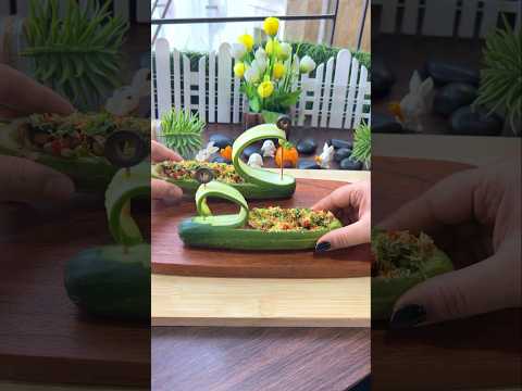 #shorts Swan Cucumber Salad Boats #easyrecipes #ashortaday