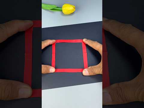 Cut the cross into a square. ✂️🟥 We can do it! 💪 Let's make it together! 🤝 #shorts #diy #papercraft